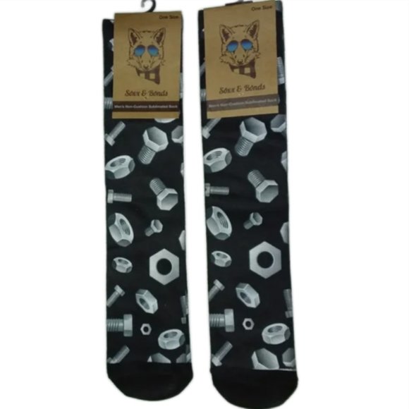 2/$10 Set of Nuts & Bolts Socks - Picture 1 of 7